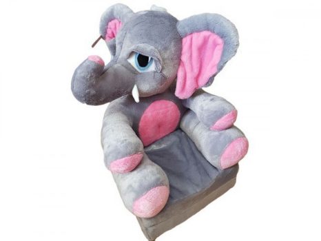 Elefánt rózsaszín fotel - plüss babafotel, kihajtható